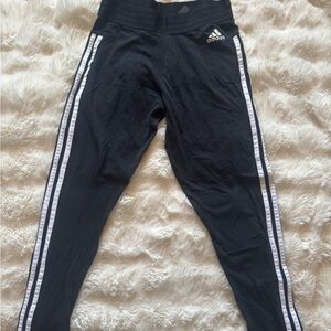 Adidas Black Leggings with Iconic Triple Stripes
